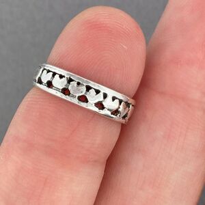925 Sterling Silver Toe Ring, Midi Hearts Adjustable